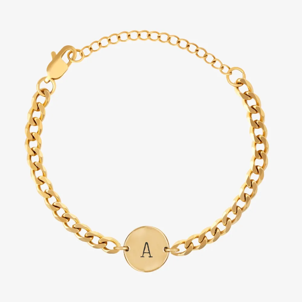 Initial Chain Coin Bracelet